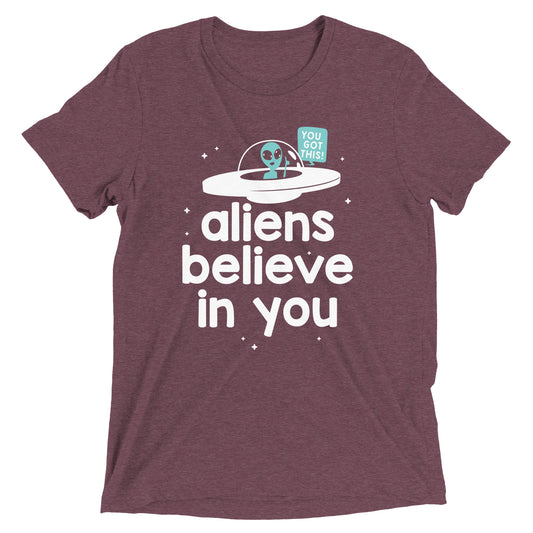 Aliens Believe In You Men's Tri-Blend Tee