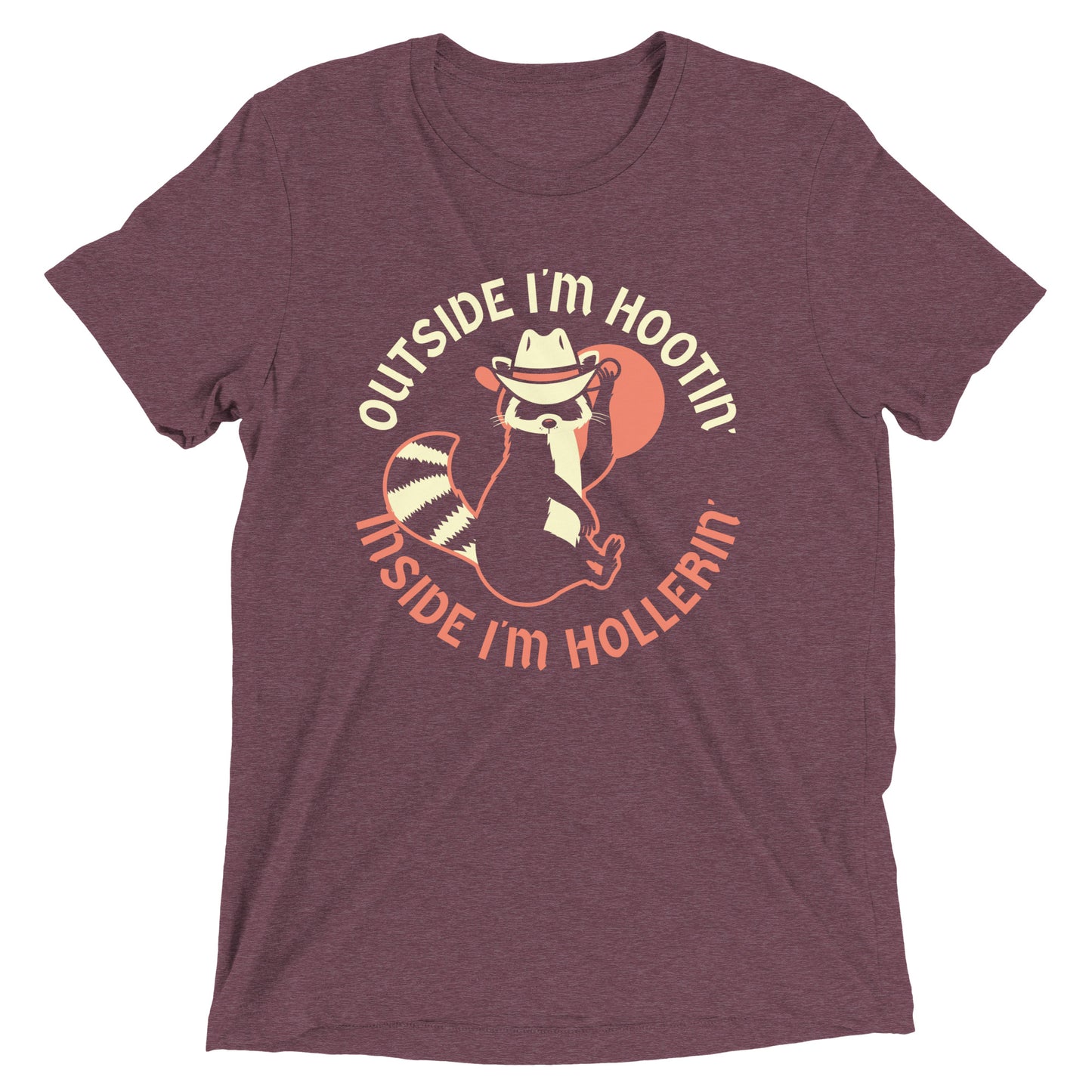 Outside I'm Hootin' Inside I'm Hollerin' Men's Tri-Blend Tee