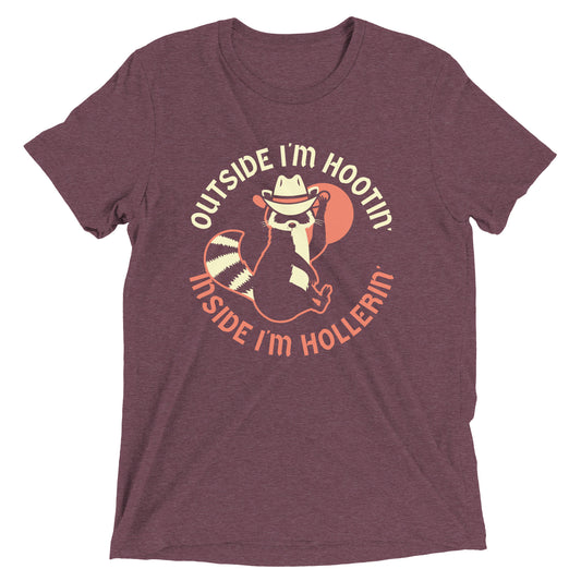 Outside I'm Hootin' Inside I'm Hollerin' Men's Tri-Blend Tee