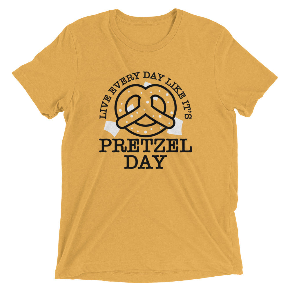 Live Every Day Like It's Pretzel Day Men's Tri-Blend Tee