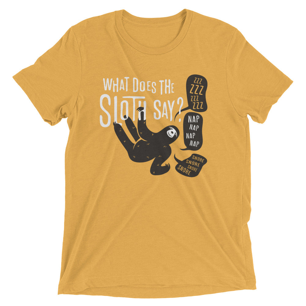 What Does The Sloth Say? Men's Tri-Blend Tee