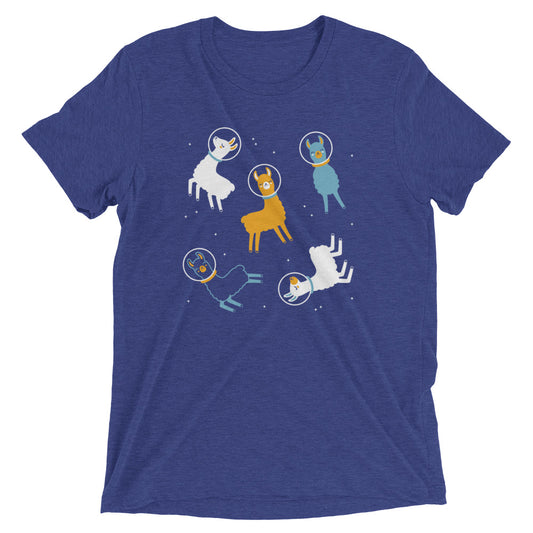 Llamas In Space Men's Tri-Blend Tee