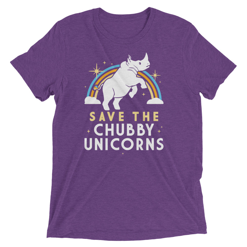 Save The Chubby Unicorns Men's Tri-Blend Tee