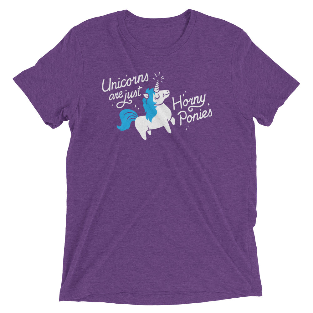 Unicorns Are Just Horny Ponies Men's Tri-Blend Tee