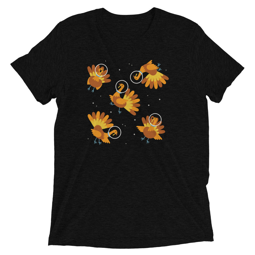 Turkeys In Space Men's Tri-Blend Tee