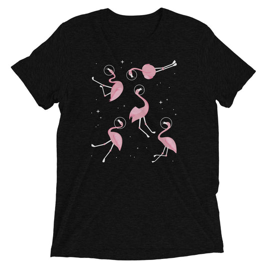 Flamingos In Space Men's Tri-Blend Tee