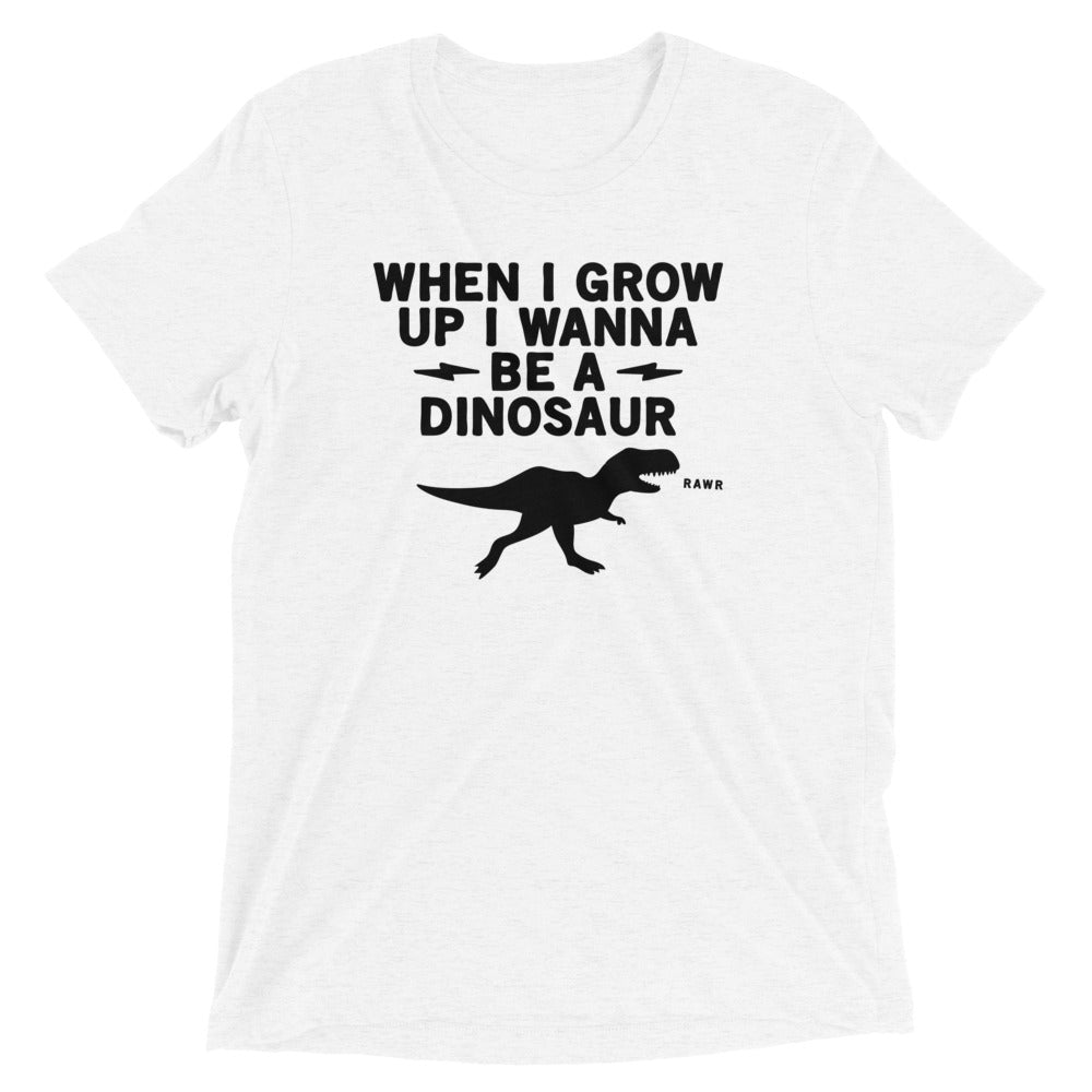 When I Grow Up I Wanna Be A Dinosaur Men's Tri-Blend Tee