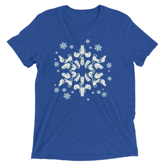 Cat Snowflake Men's Tri-Blend Tee