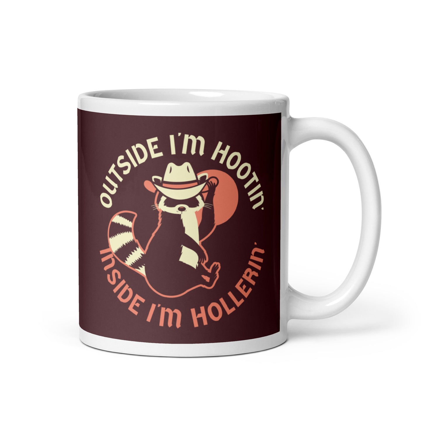 Outside I'm Hootin' Inside I'm Hollerin' Mug