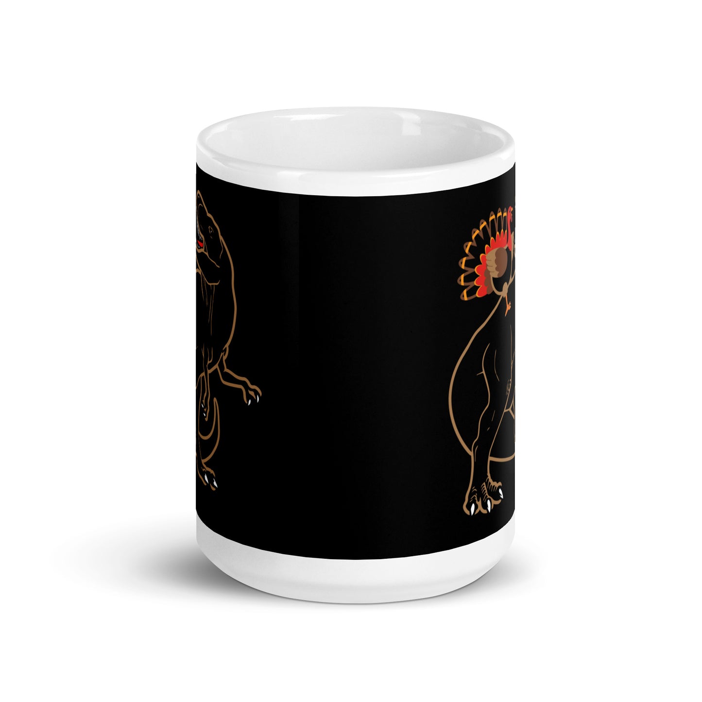 Turkey Riding T-Rex Mug