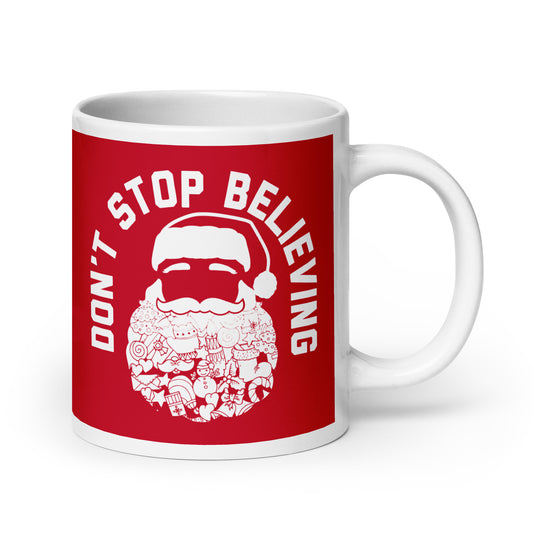 Don't Stop Believing Santa Mug