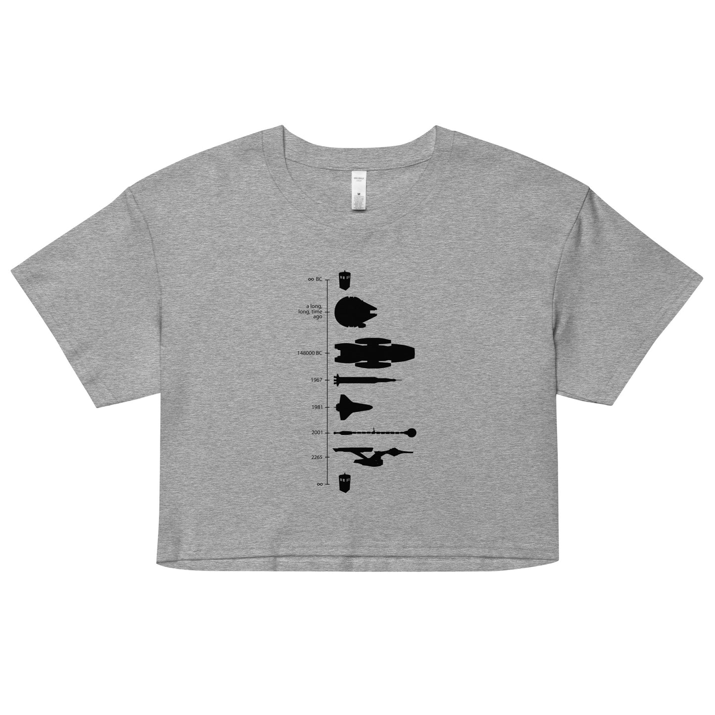 Space Ship Timeline Women's Crop Tee