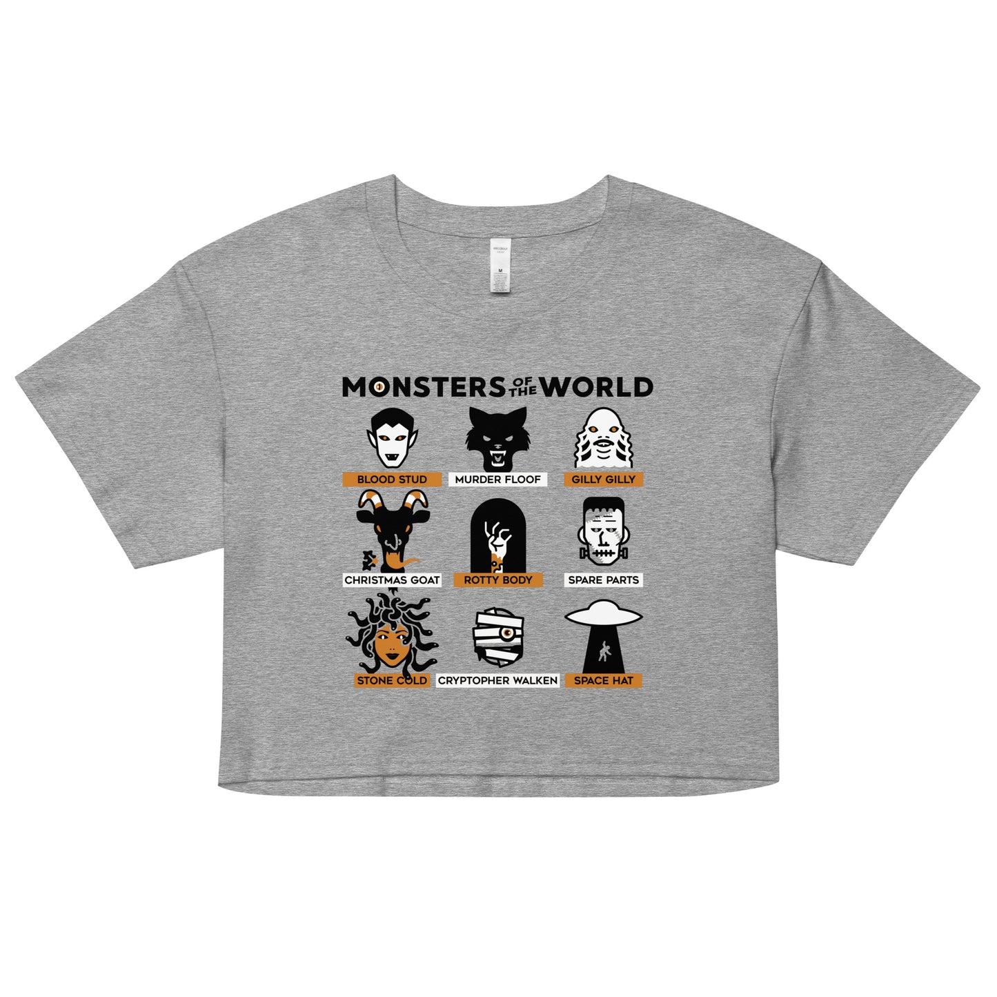 Monsters Of The World Women's Crop Tee