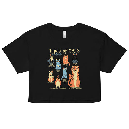 Types Of Cats Women's Crop Tee