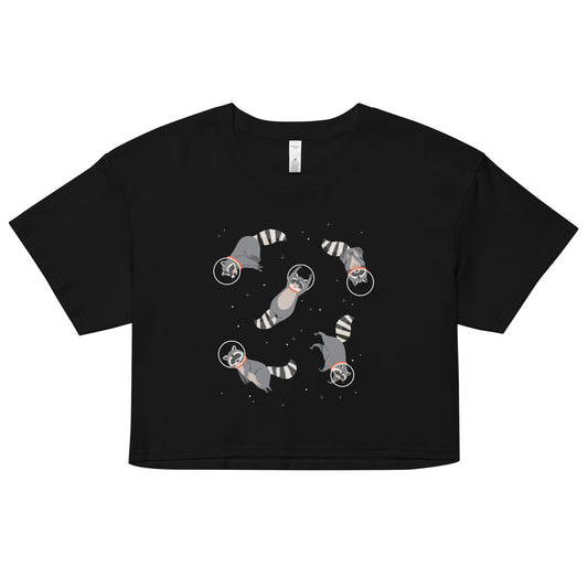 Raccoons In Space Women's Crop Tee