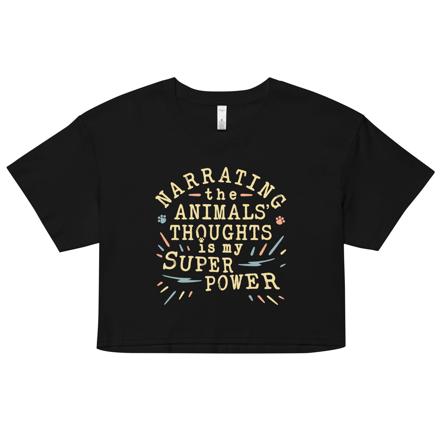 Narrating The Animals Thoughts Women's Crop Tee