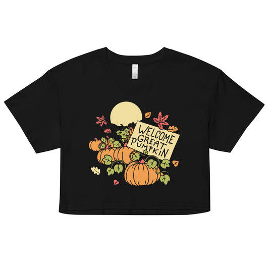 Welcome Great Pumpkin Women's Crop Tee