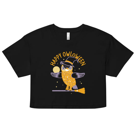 Happy Owloween Women's Crop Tee