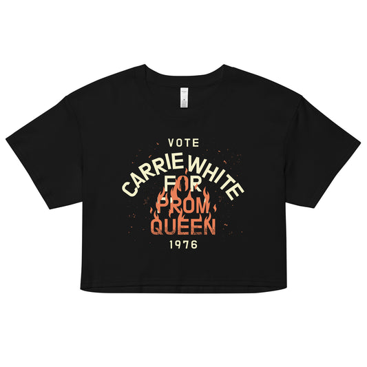 Vote Carrie White For Prom Queen Women's Crop Tee