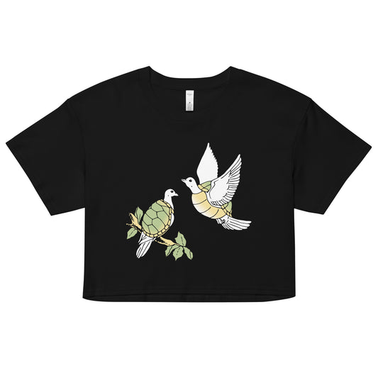 Two Turtle Doves Women's Crop Tee