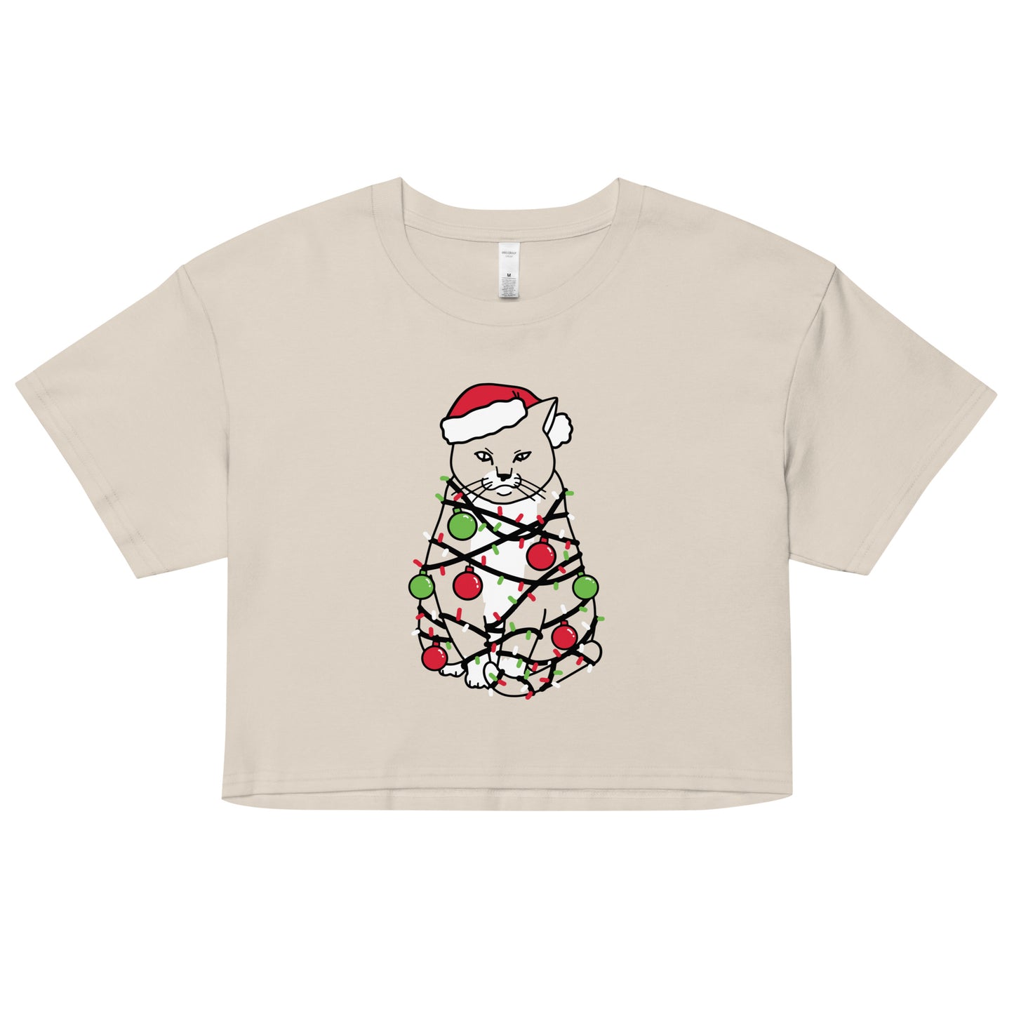 Meowy Christmas Women's Crop Tee