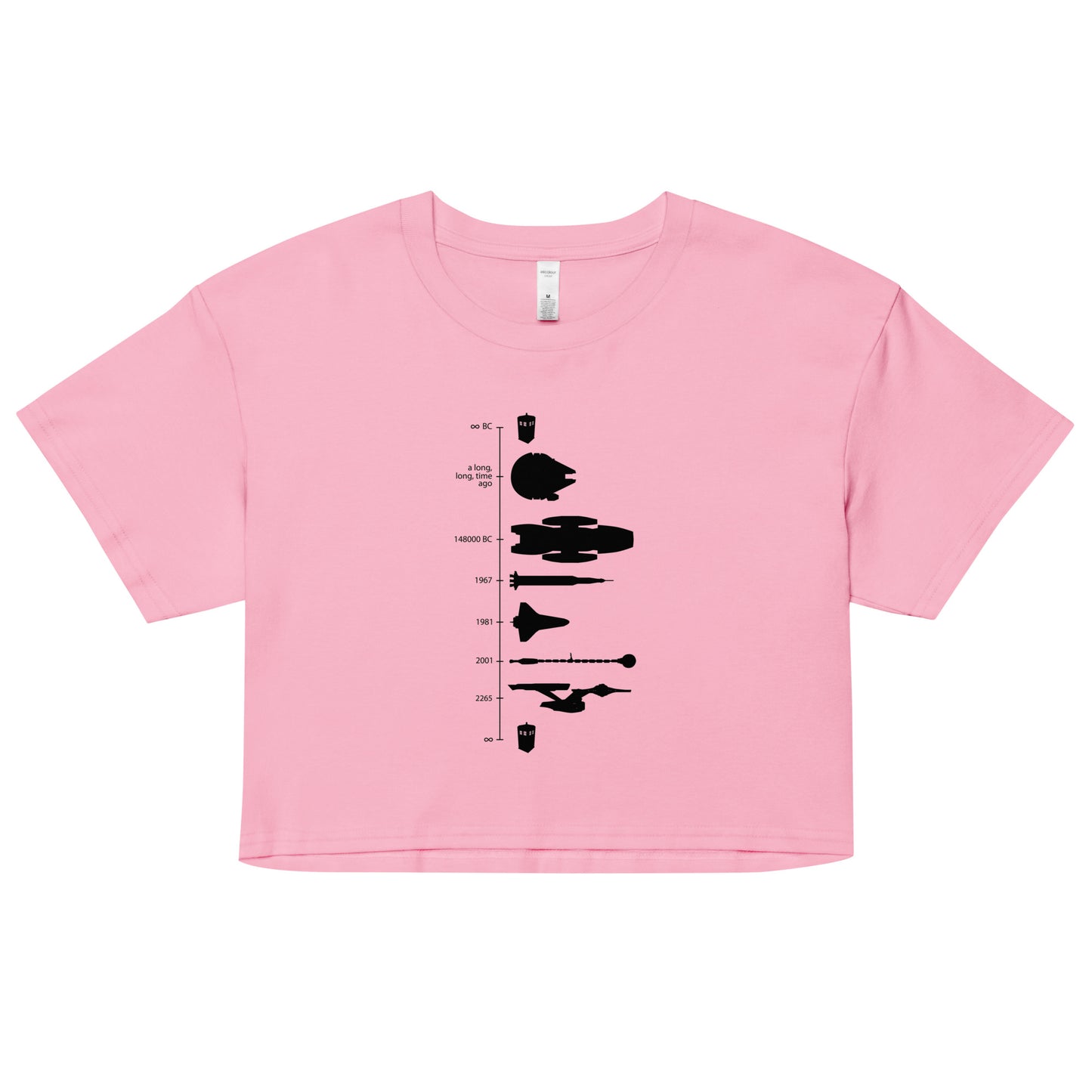 Space Ship Timeline Women's Crop Tee