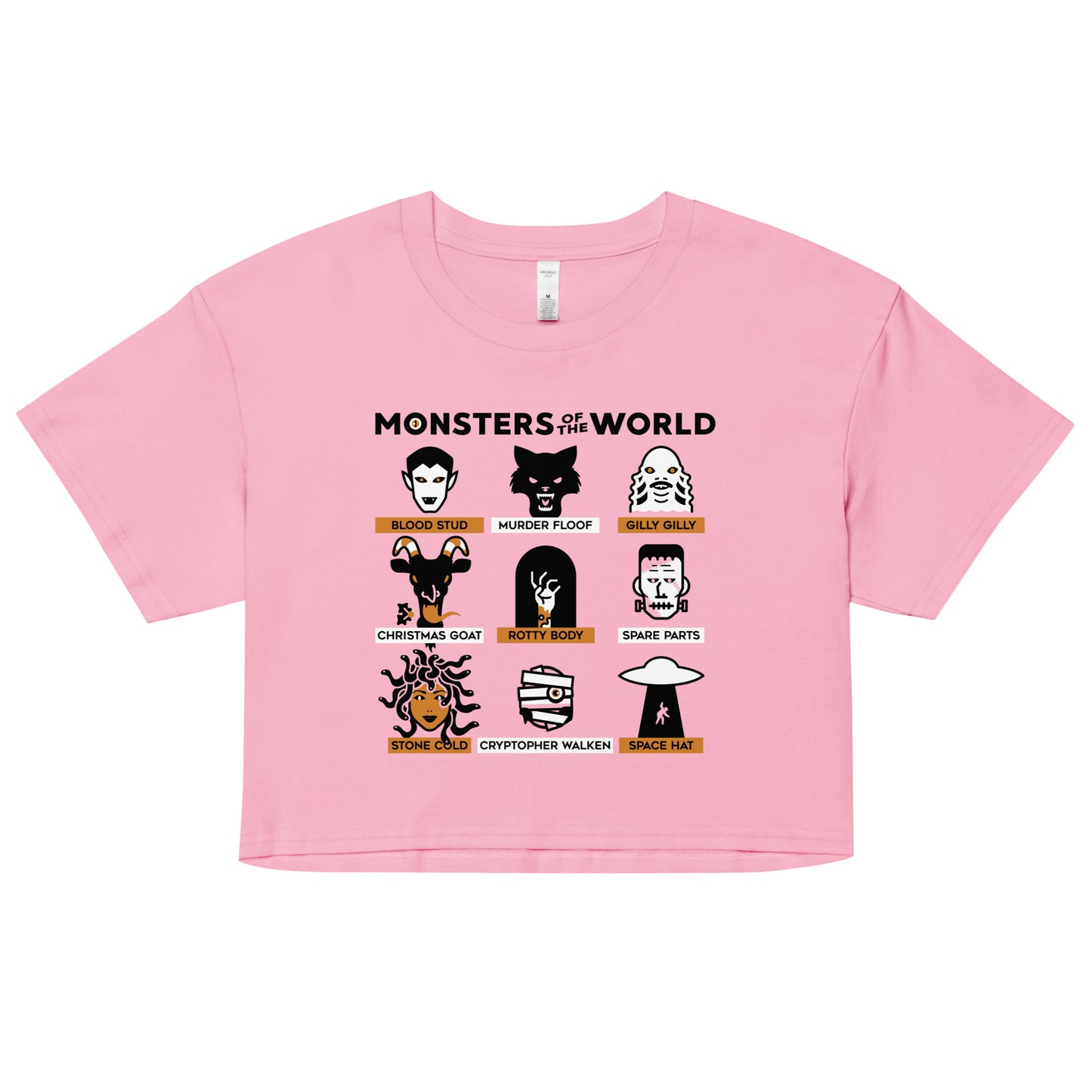 Monsters Of The World Women's Crop Tee