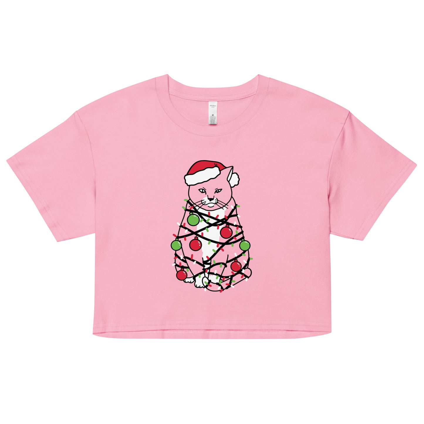 Meowy Christmas Women's Crop Tee