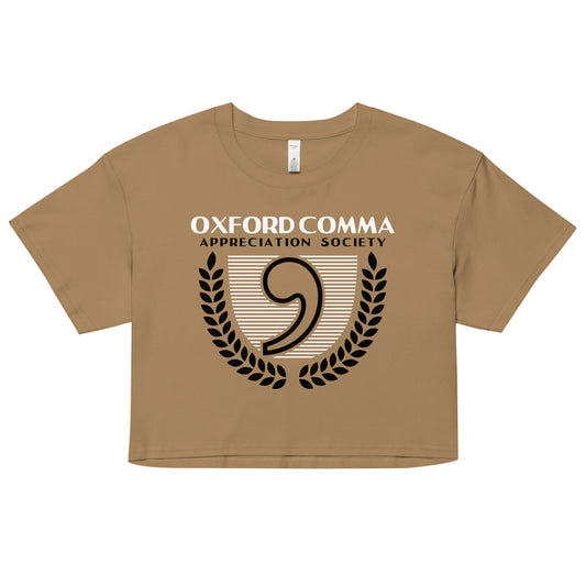 Oxford Comma Appreciation Society Women's Crop Tee