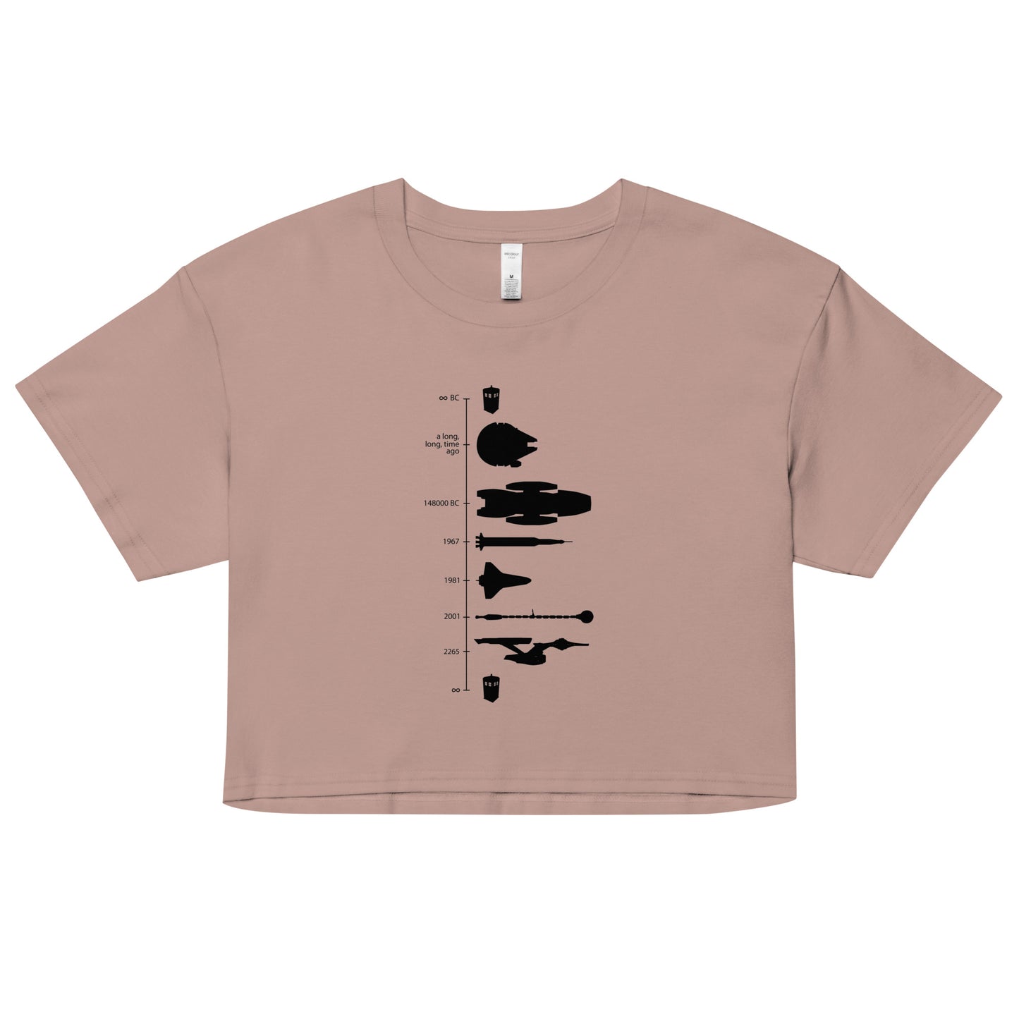 Space Ship Timeline Women's Crop Tee