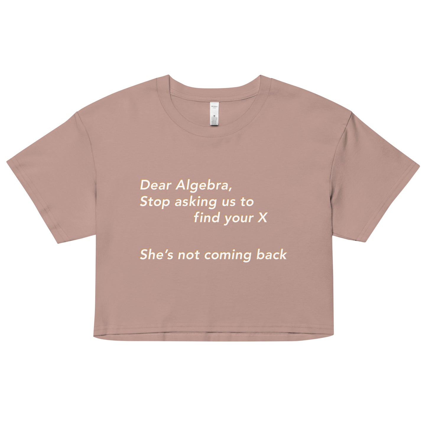 Dear Algebra, Stop Asking Us To Find Your X Women's Crop Tee