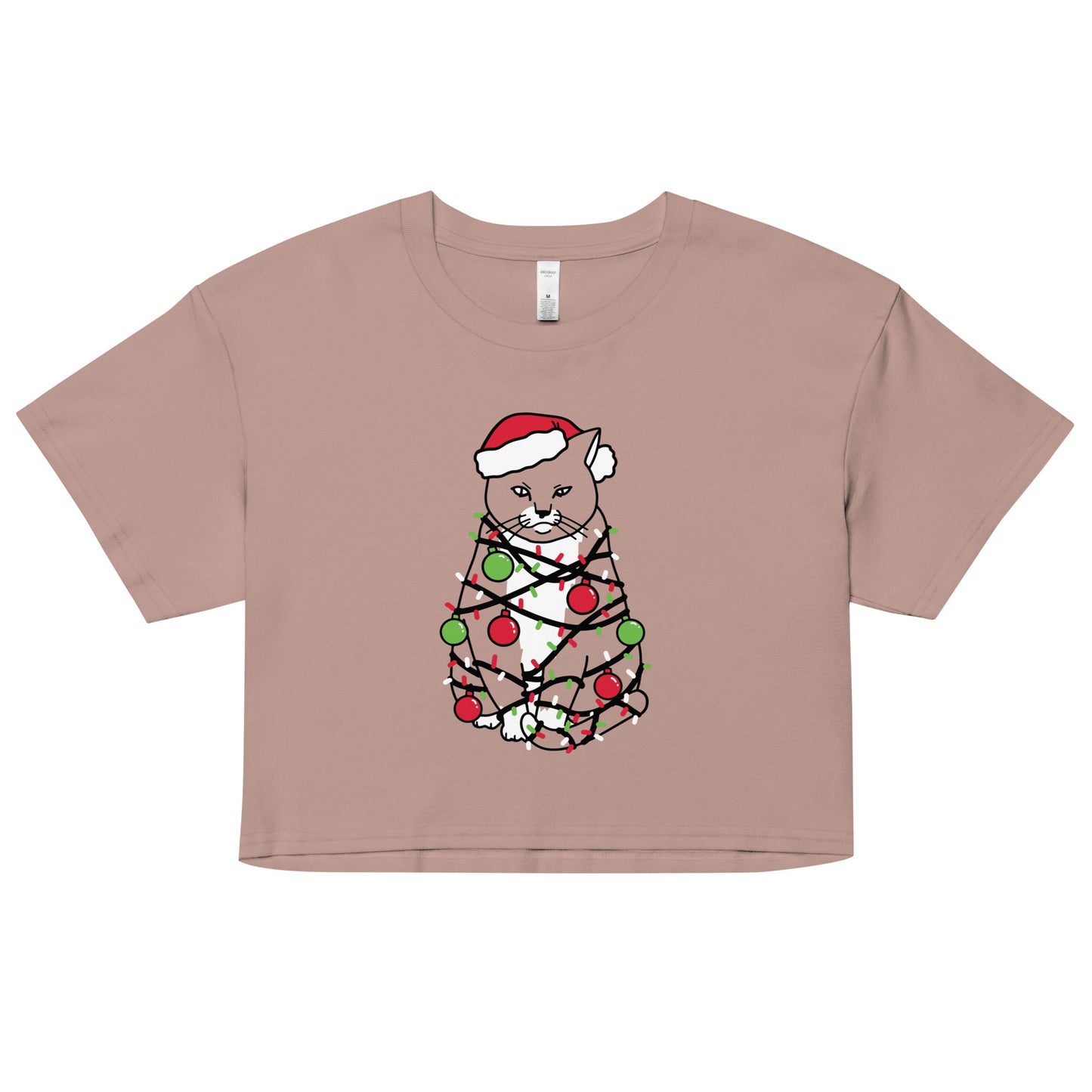 Meowy Christmas Women's Crop Tee