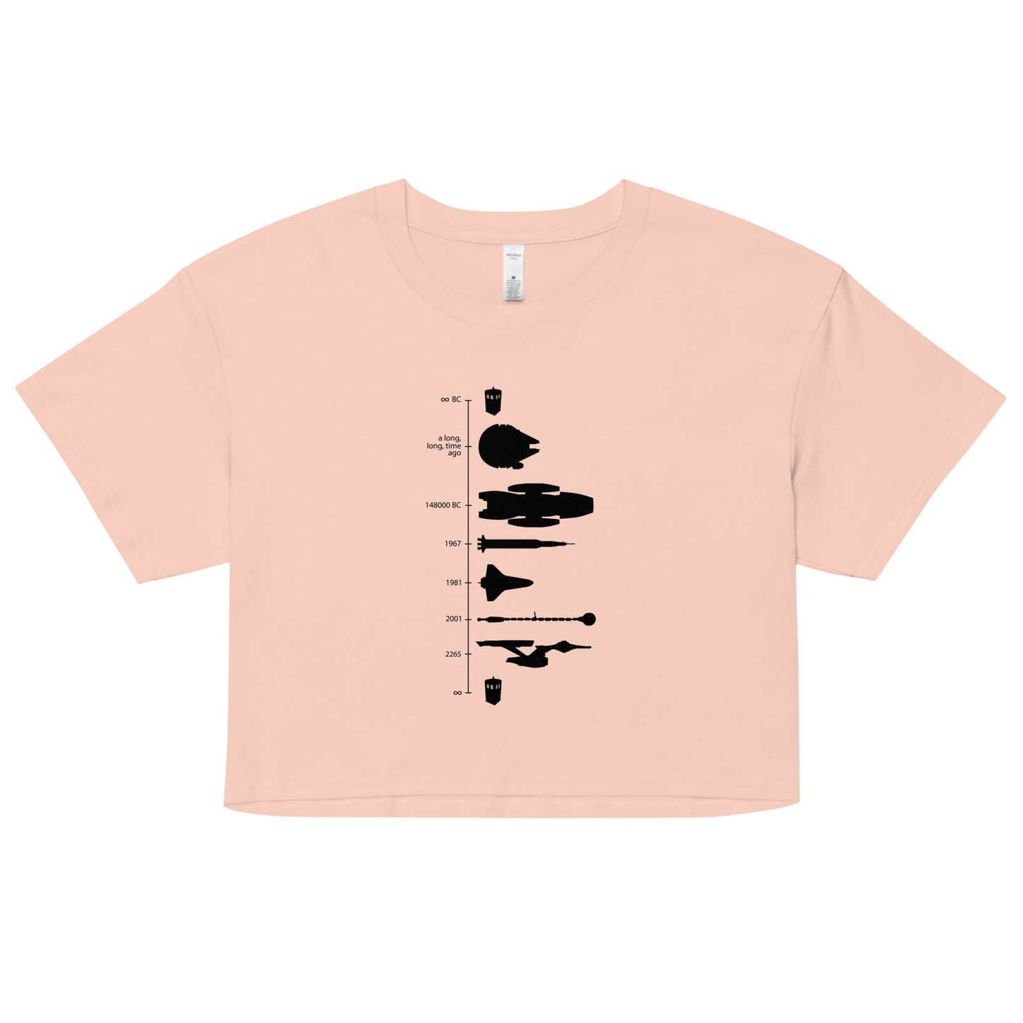 Space Ship Timeline Women's Crop Tee