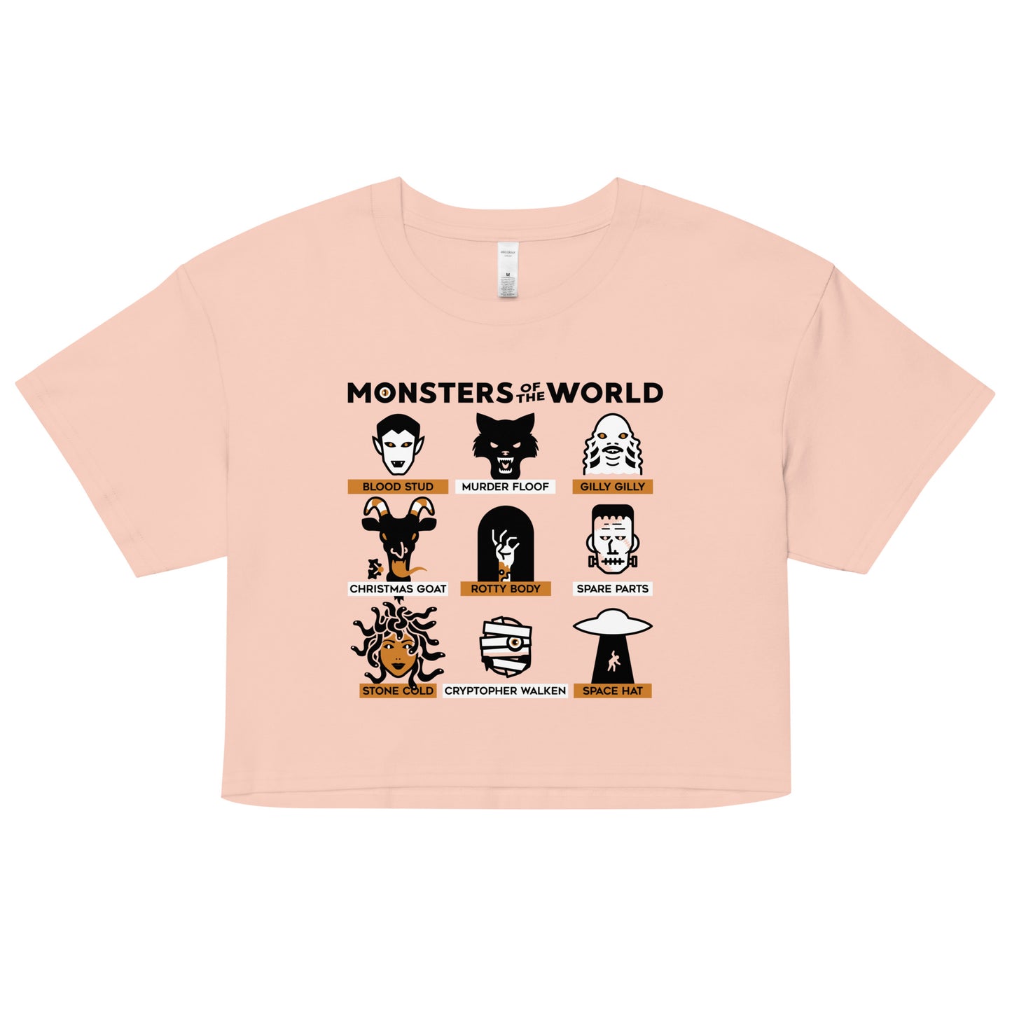 Monsters Of The World Women's Crop Tee