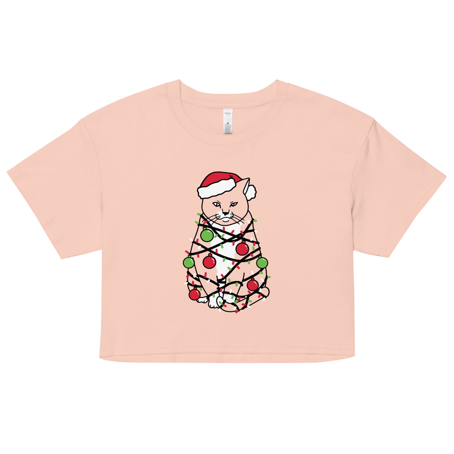 Meowy Christmas Women's Crop Tee