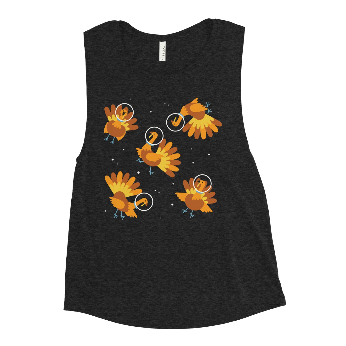 Turkeys In Space Women's Muscle Tank