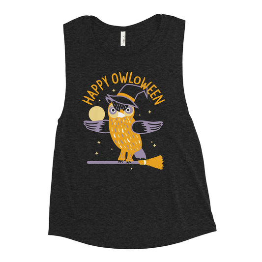 Happy Owloween Women's Muscle Tank