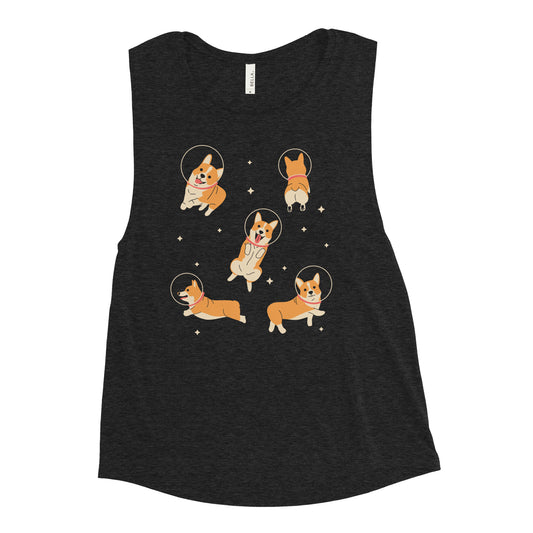 Corgis In Space Women's Muscle Tank