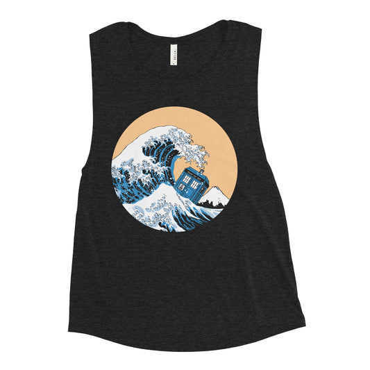 Police Box Wave Women's Muscle Tank