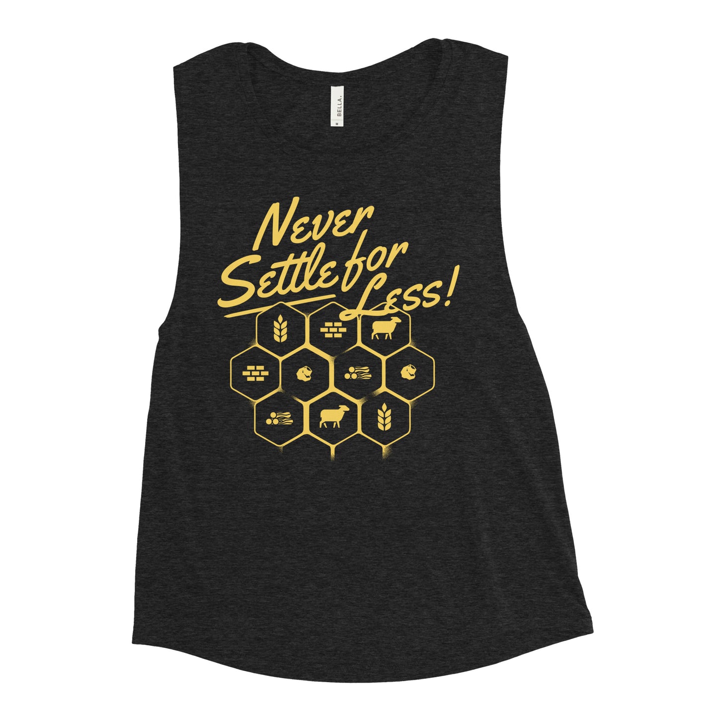 Never Settle For Less Women's Muscle Tank