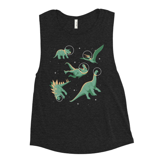 Dinos In Space Women's Muscle Tank