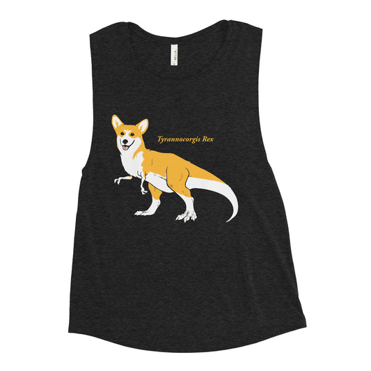 Tyrannocorgis Rex Women's Muscle Tank