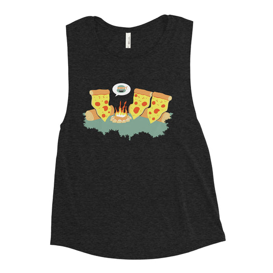 Pizza Campfire Story Women's Muscle Tank