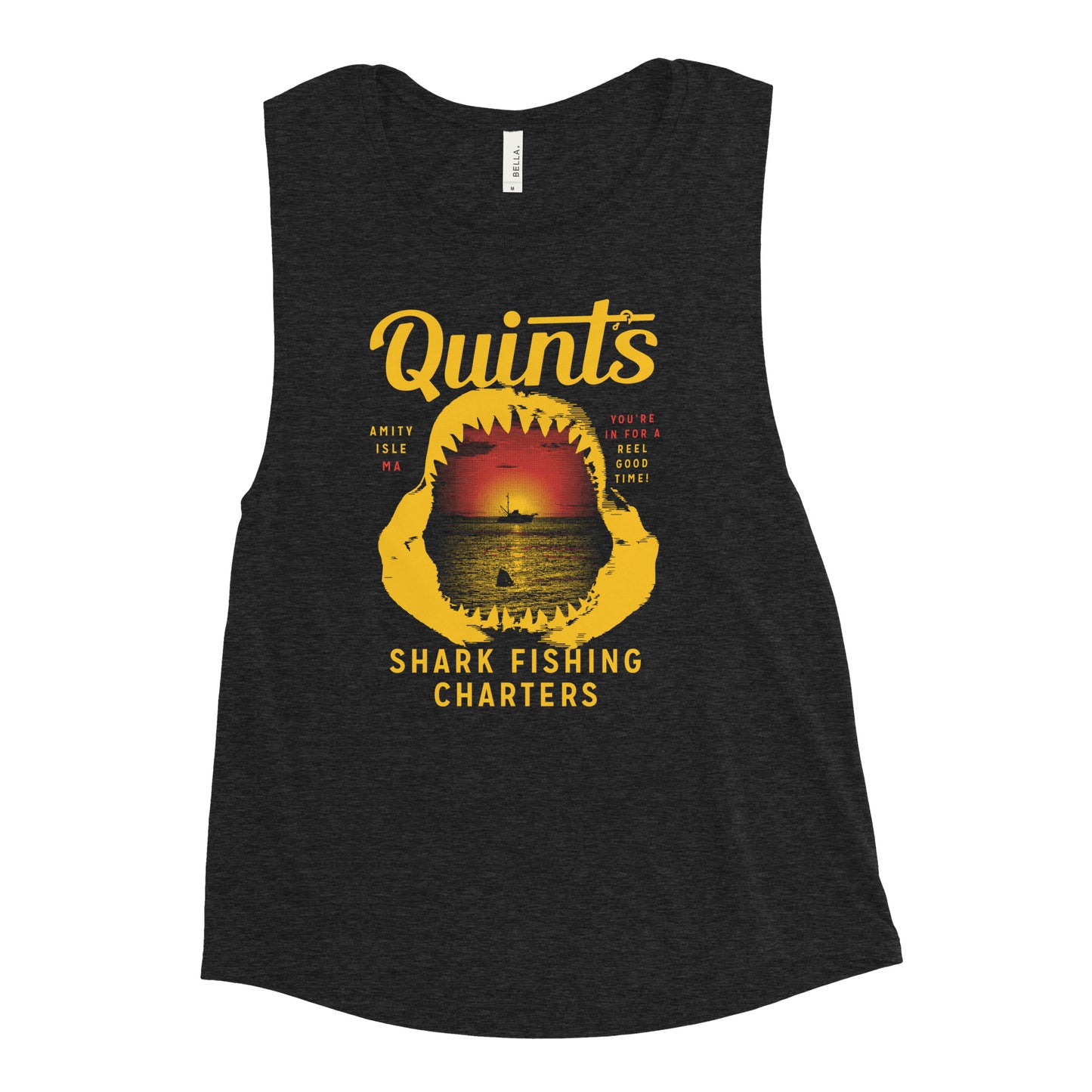 Quint's Shark Fishing Charters Women's Muscle Tank