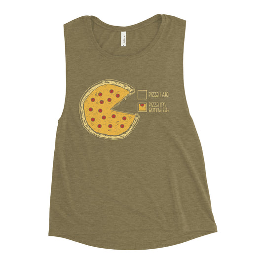 Pizza Pie Chart Women's Muscle Tank