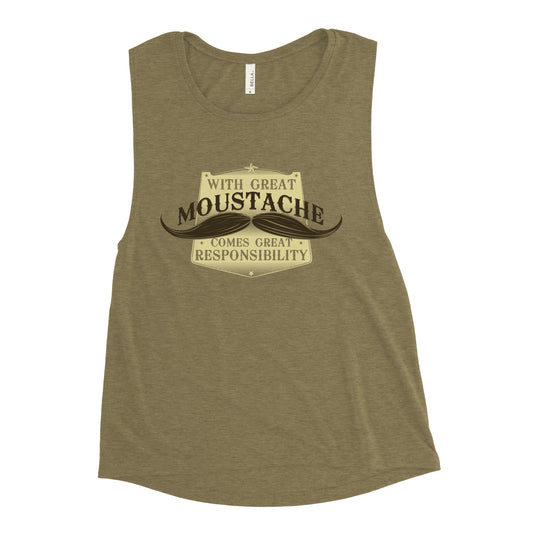 With Great Moustache Women's Muscle Tank