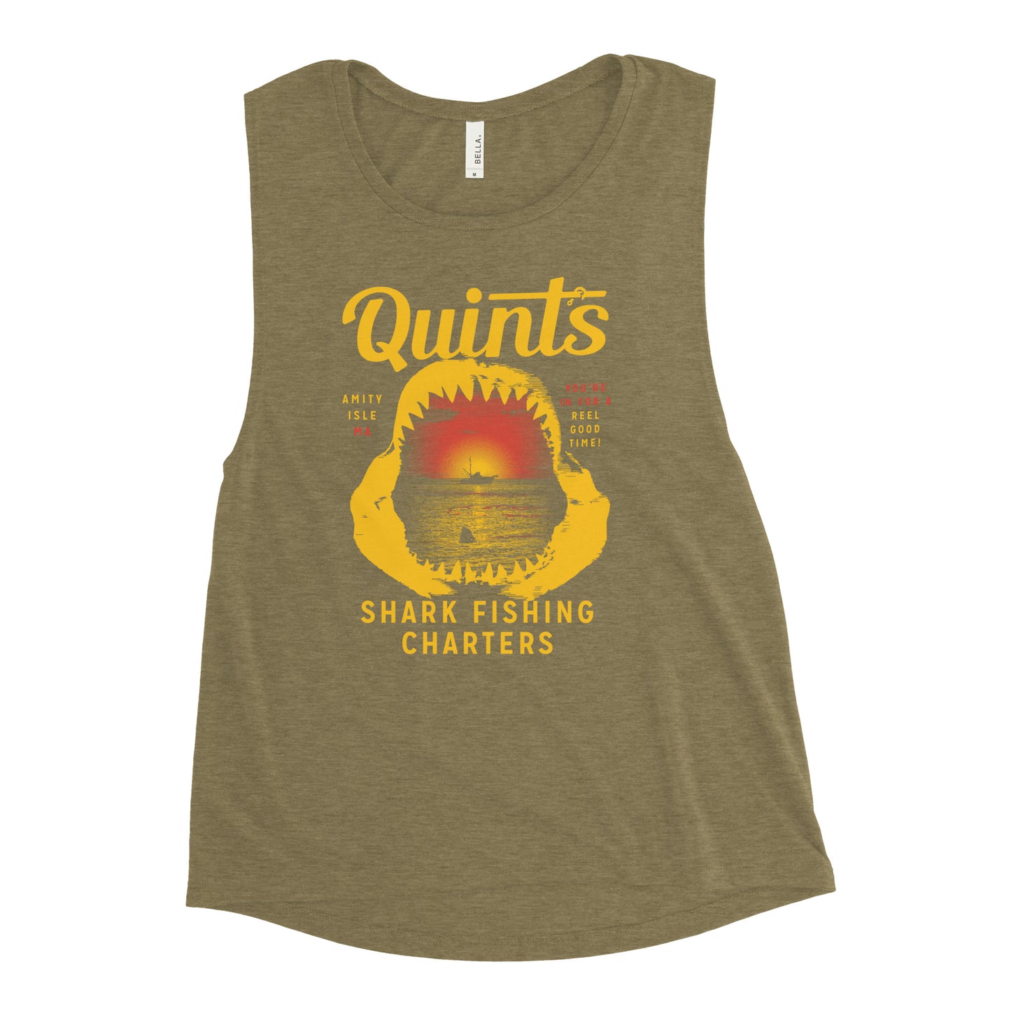 Quint's Shark Fishing Charters Women's Muscle Tank