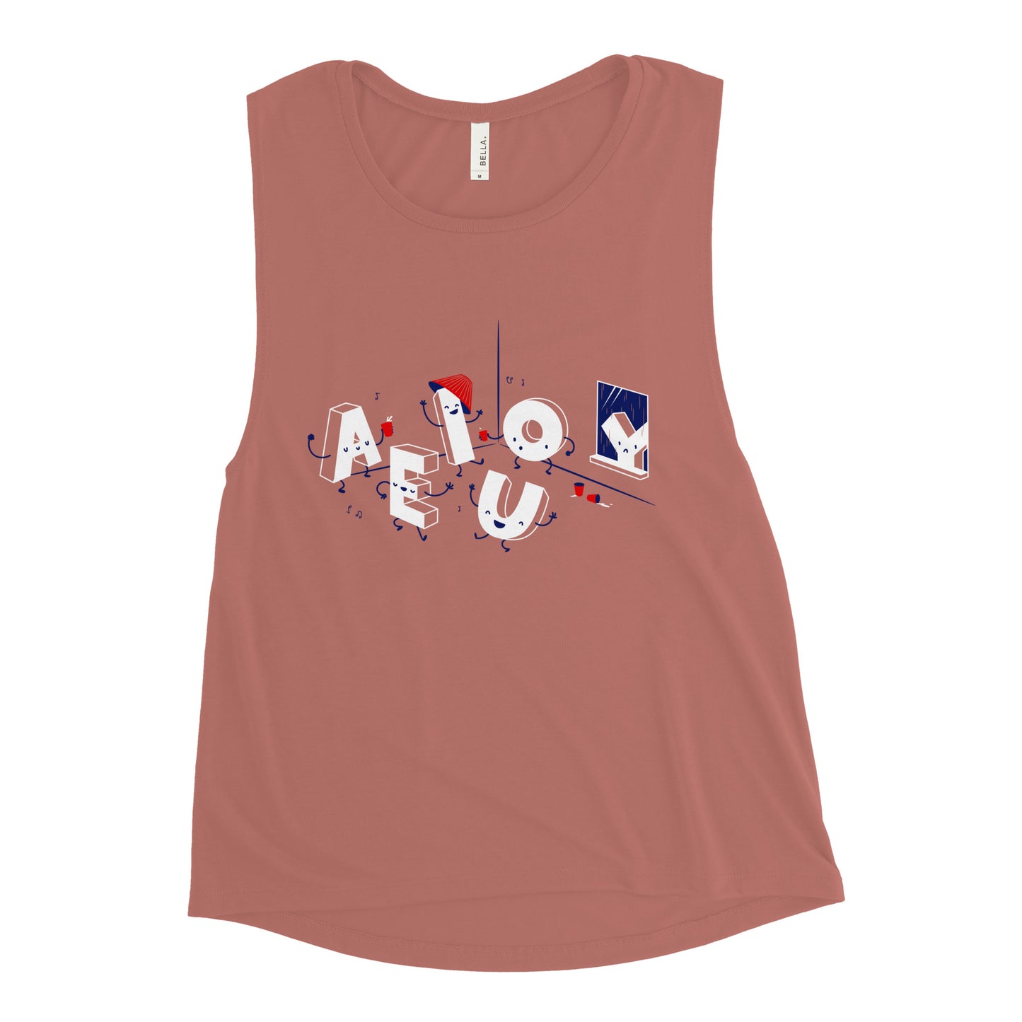 Vowel Party Time Women's Muscle Tank