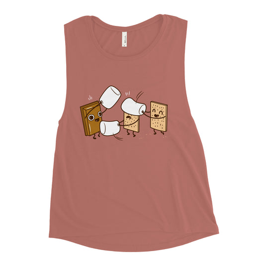 How S'mores Are Made Women's Muscle Tank