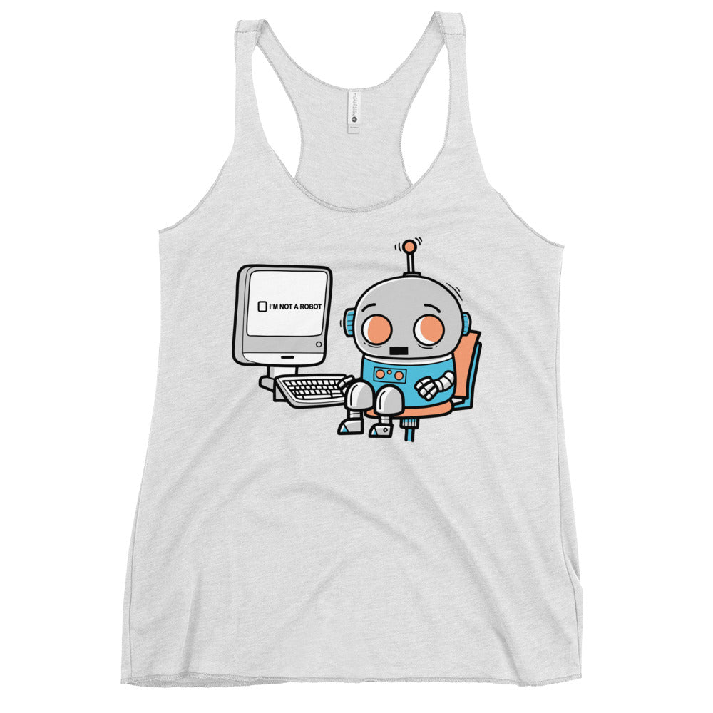 Robot Captcha Women's Racerback Tank